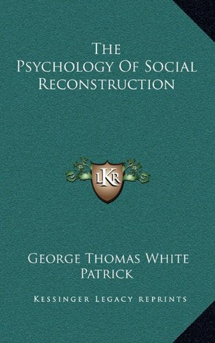 The Psychology Of Social Reconstruction Contemporary literature