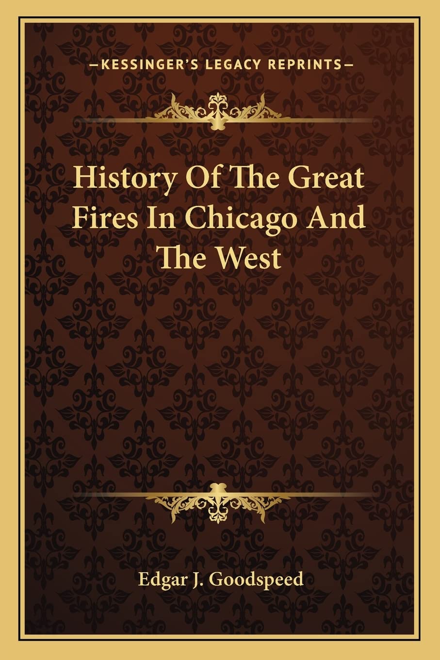 History Of The Great Fires In Chicago And The West Contemporary literature