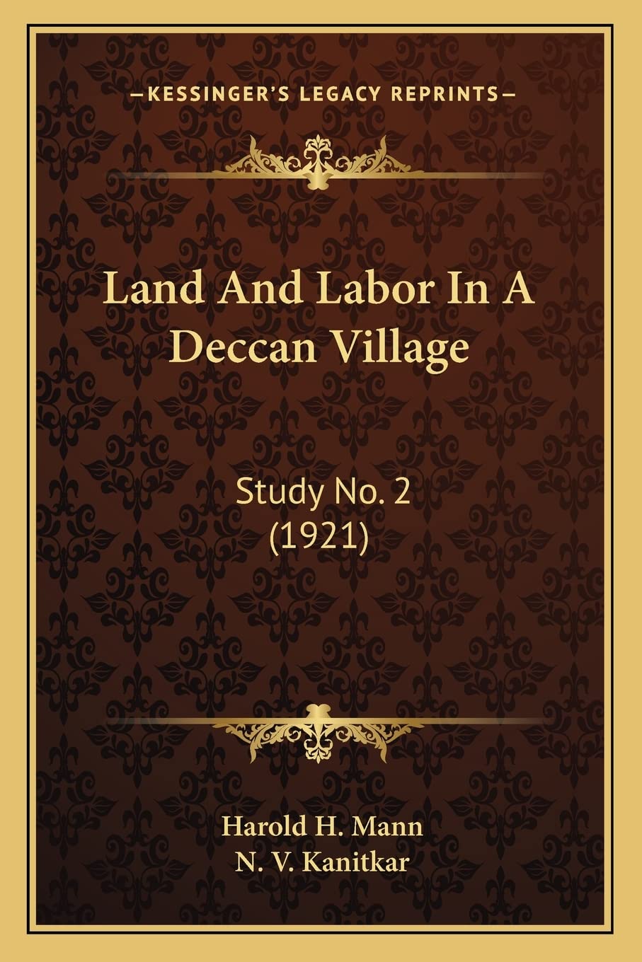 Land And Labor In A Deccan Village: Study No. 2 (1921) General education