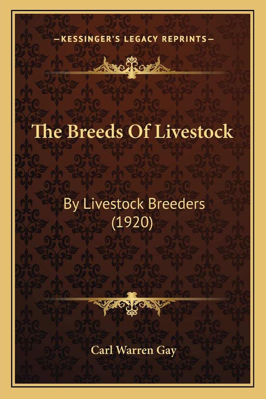 The Breeds Of Livestock: By Livestock Breeders (1920) Contemporary literature