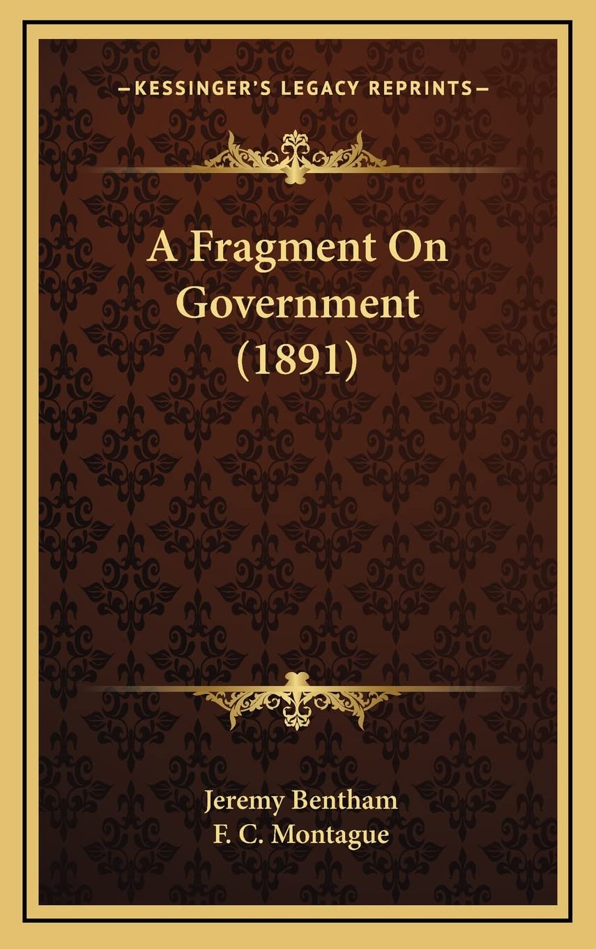 A Fragment On Government (1891) Law