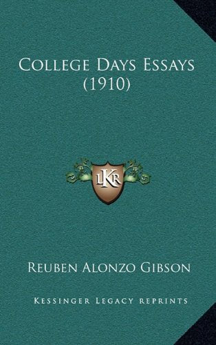 College Days Essays (1910) Contemporary literature