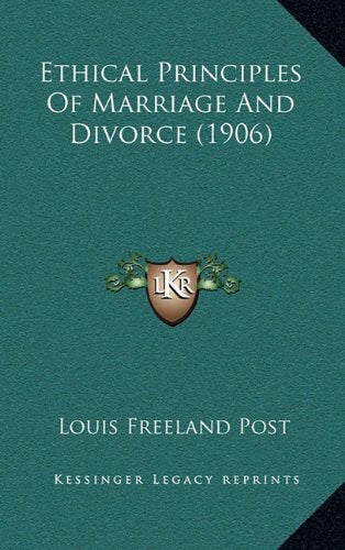 Ethical Principles Of Marriage And Divorce (1906) Contemporary literature