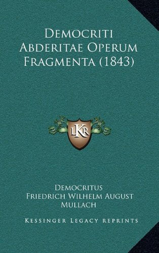 Product Image: Democriti Abderitae Operum Fragmenta (1843)