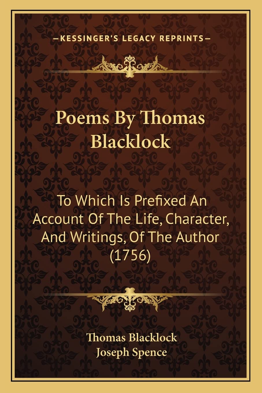 Poems By Thomas Blacklock: To Which Is Prefixed An Account Of The Life, Character, And Writings, Of The Author (1756) book