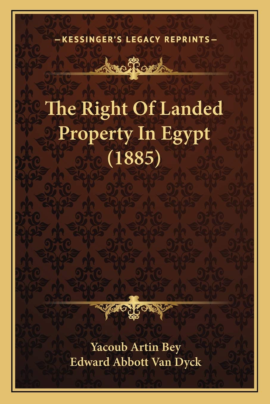 The Right Of Landed Property In Egypt (1885) Law
