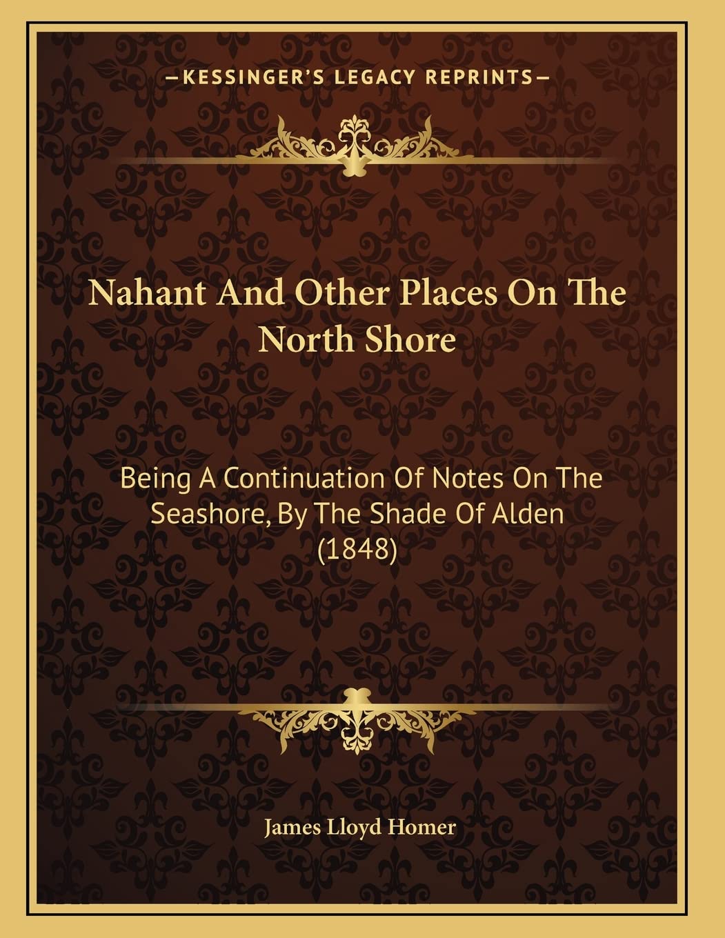 Nahant And Other Places On The North Shore: Being A Continuation Of Notes On The Seashore, By The Shade Of Alden (1848) Essays & Short Stories