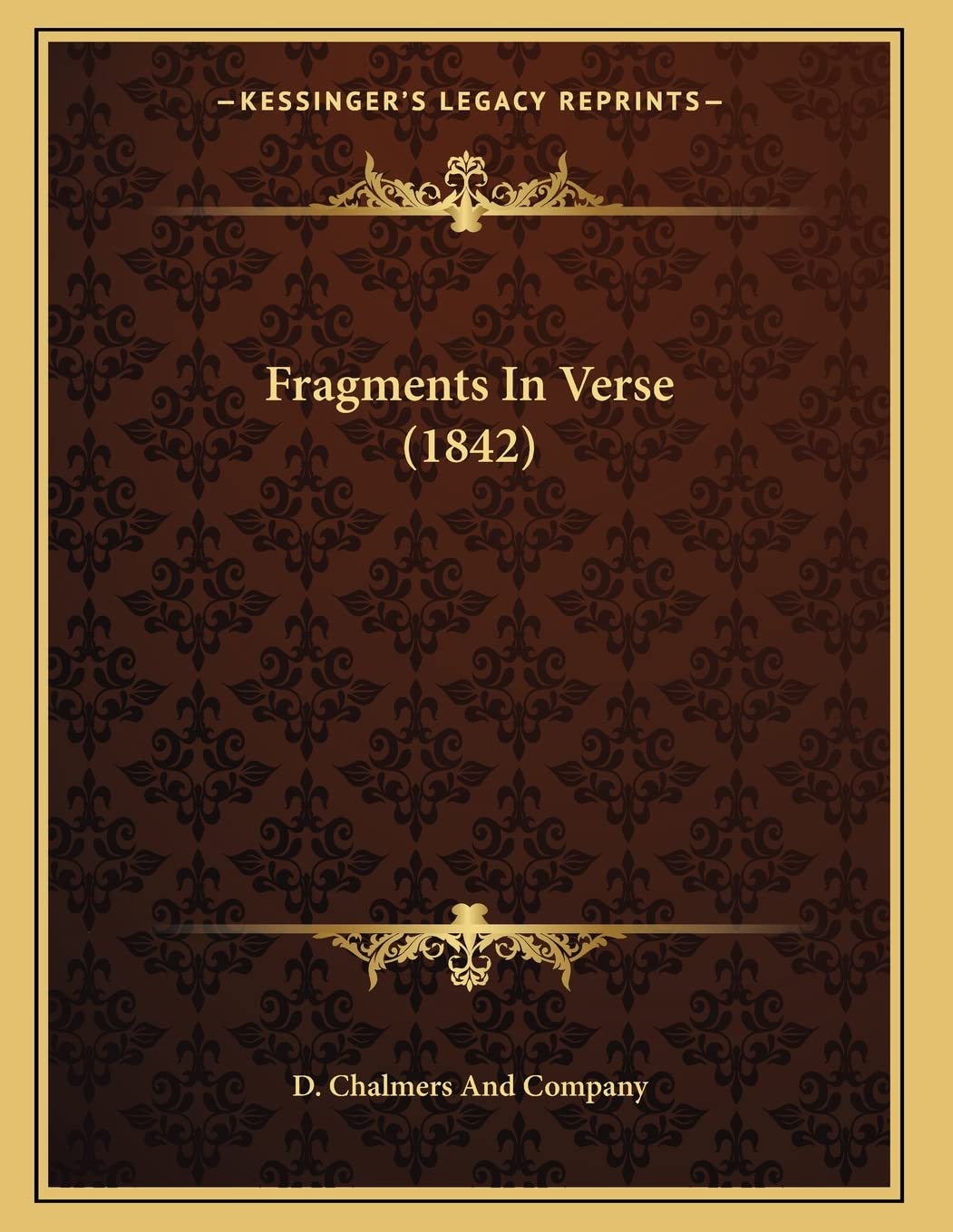 Fragments In Verse (1842) Poetry