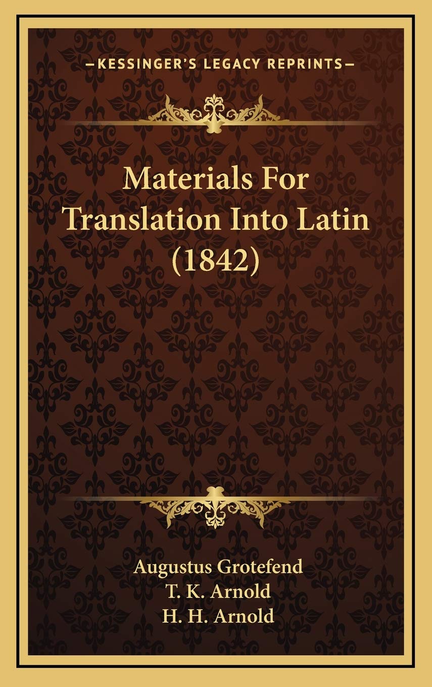 Materials For Translation Into Latin (1842) Philosophy