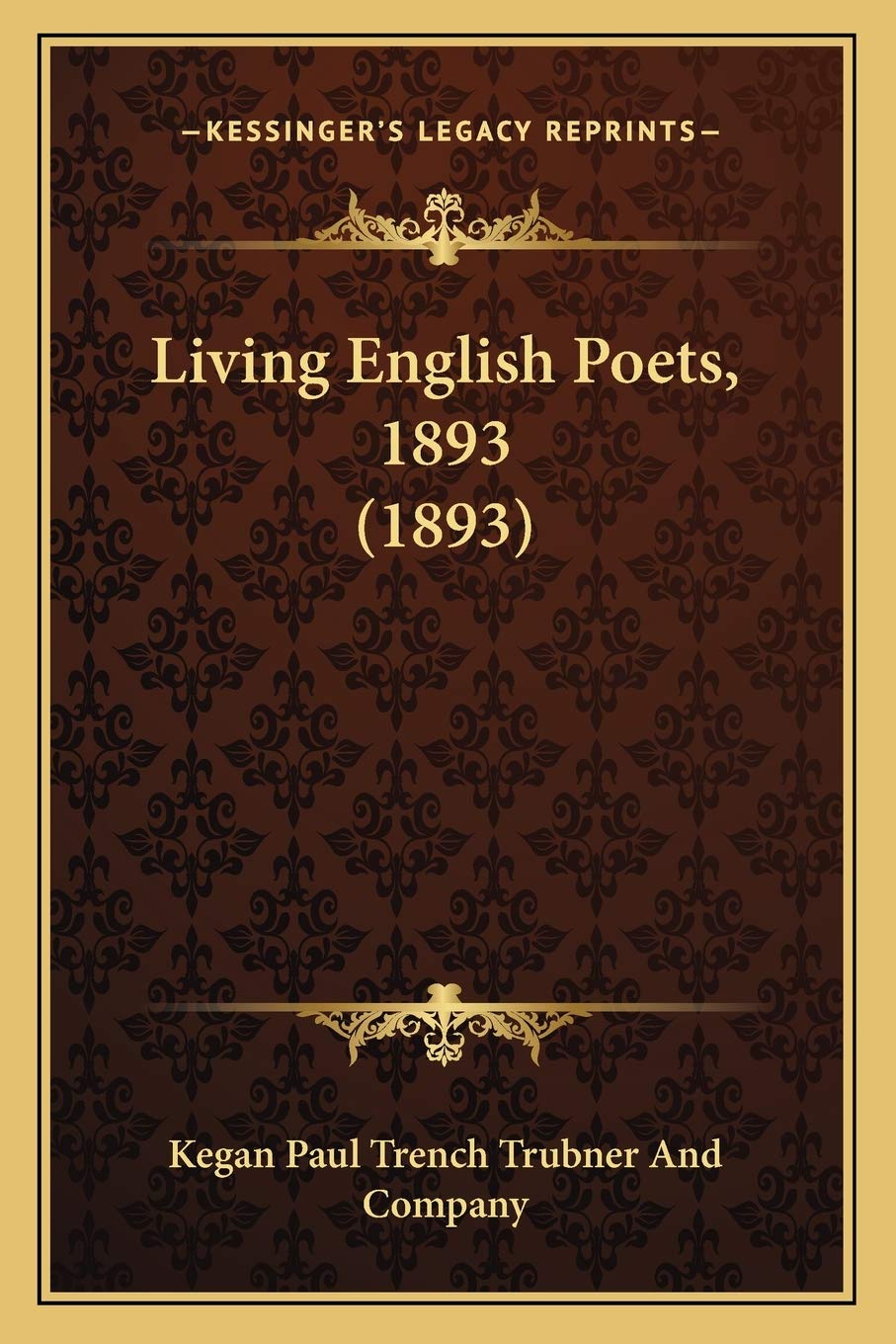 Living English Poets, 1893 (1893) Poetry