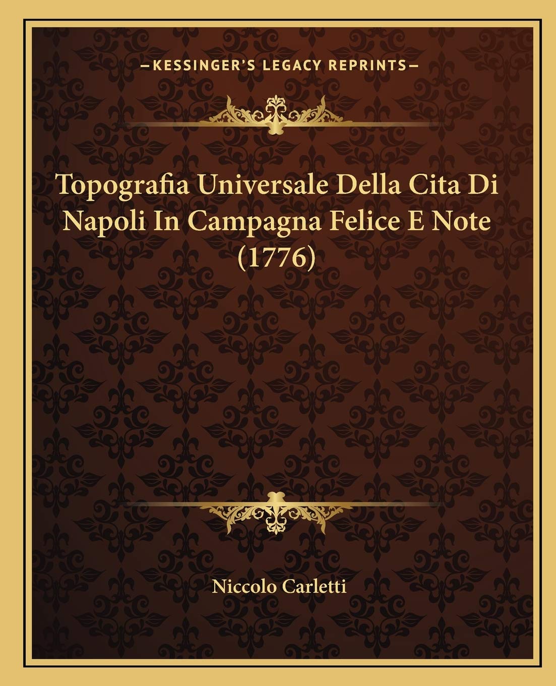 Topografia Universale Della Cita Di Napoli In Campagna Felice E Note (1776) Contemporary literature