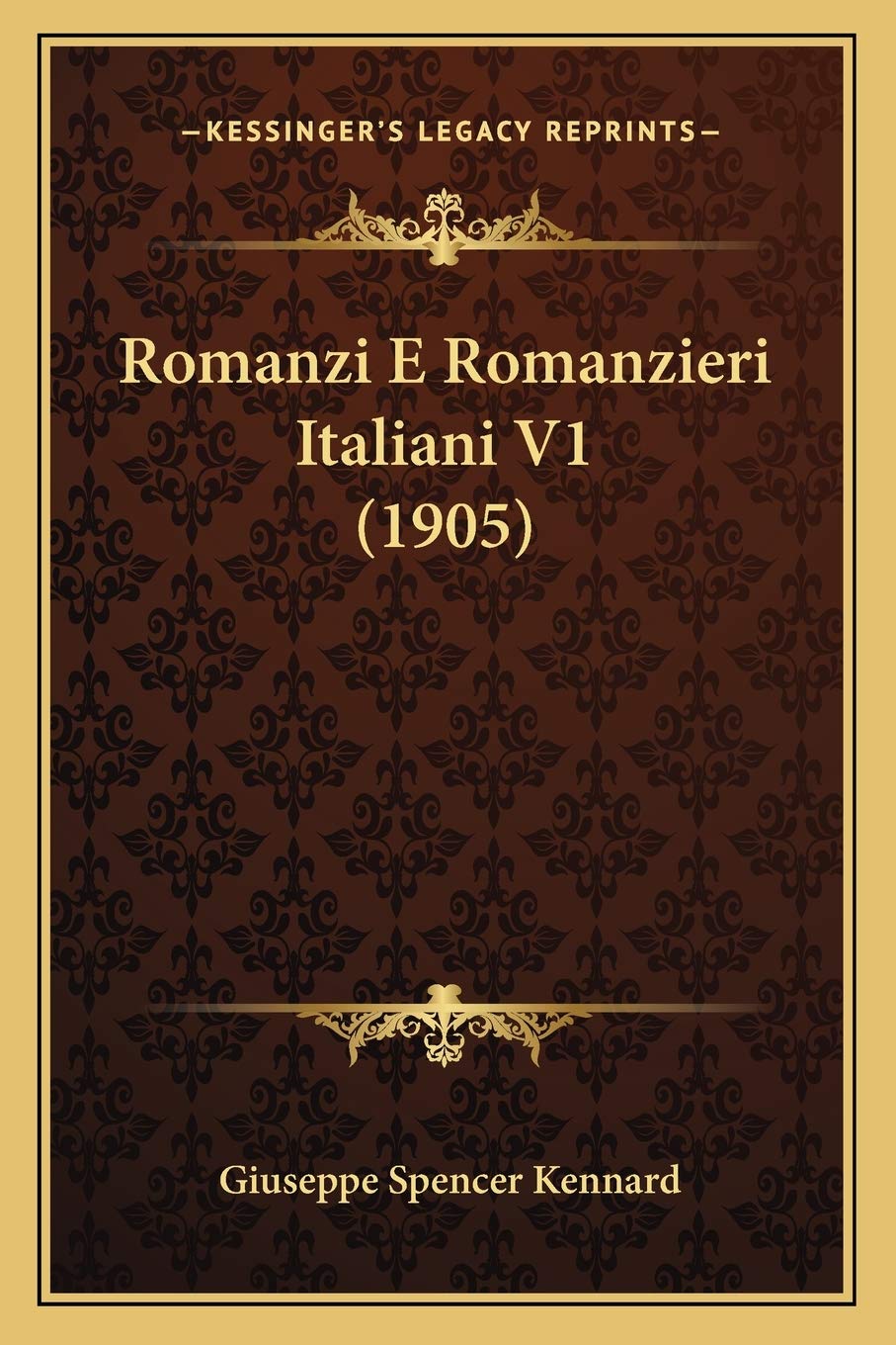 Romanzi E Romanzieri Italiani V1 (1905) Contemporary literature