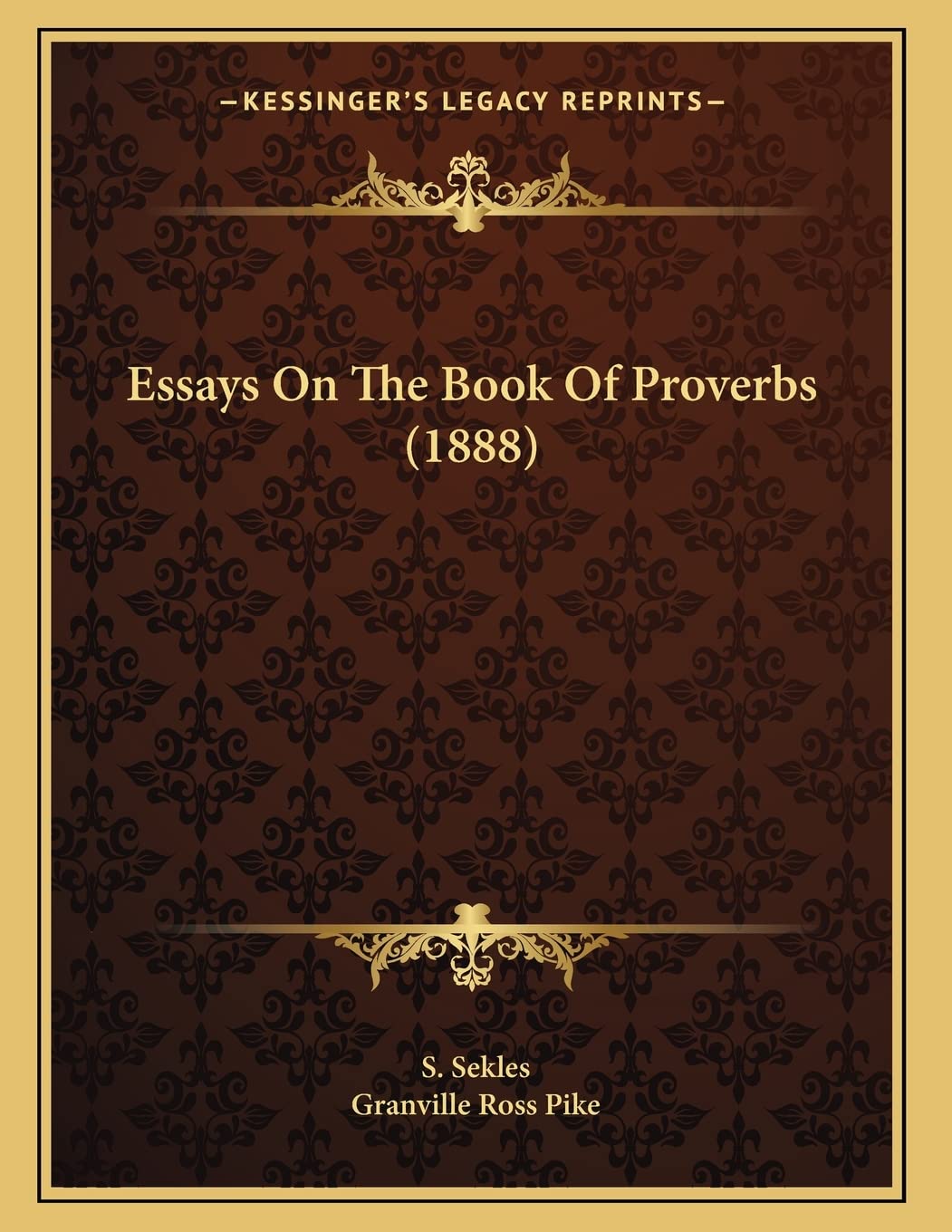 Essays On The Book Of Proverbs (1888) Philosophy