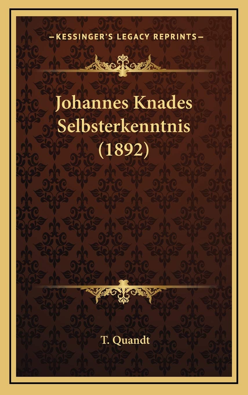 Johannes Knades Selbsterkenntnis (1892) Contemporary literature