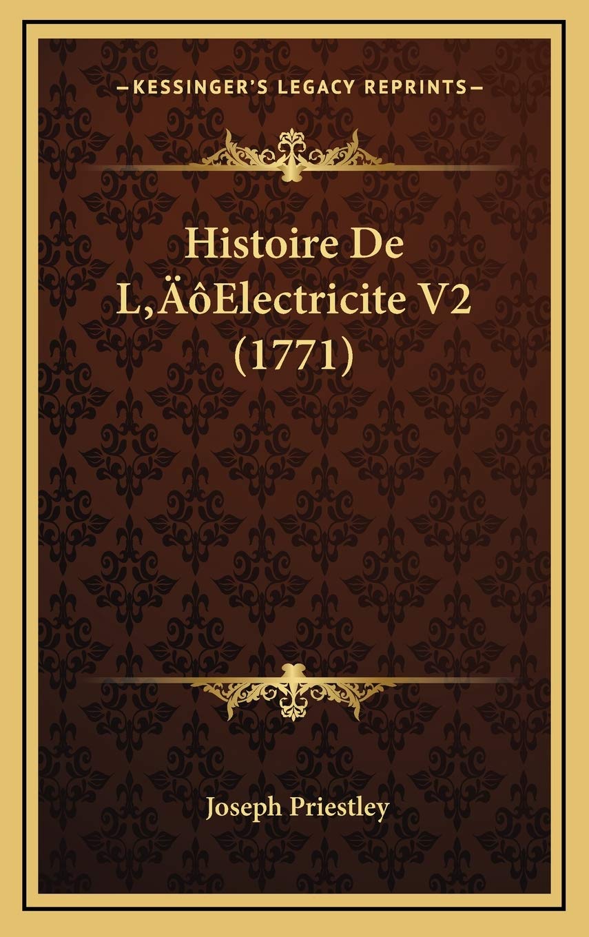 Histoire De L’Electricite V2 (1771) Contemporary literature