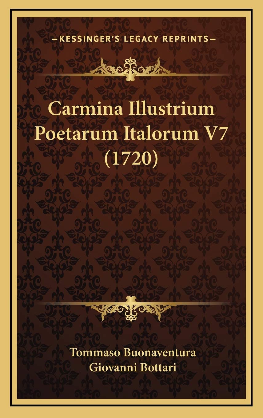Carmina Illustrium Poetarum Italorum V7 (1720) Contemporary literature