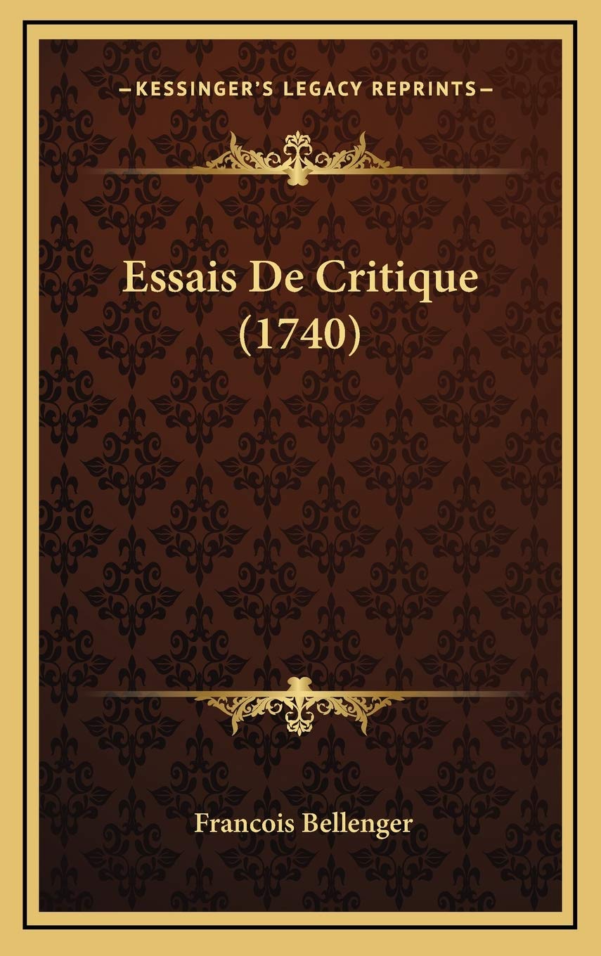 Essais De Critique (1740) Contemporary literature