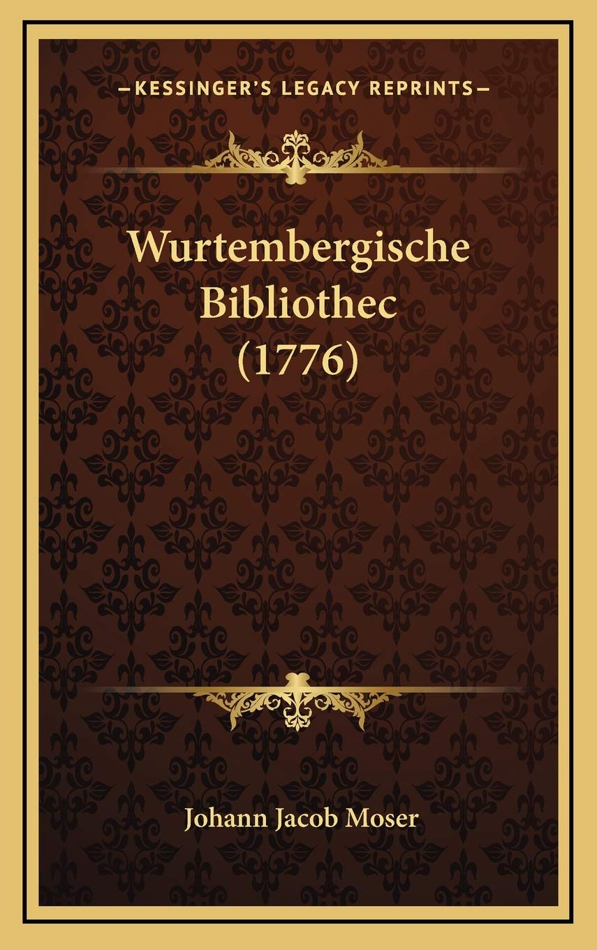 Wurtembergische Bibliothec (1776) Contemporary literature