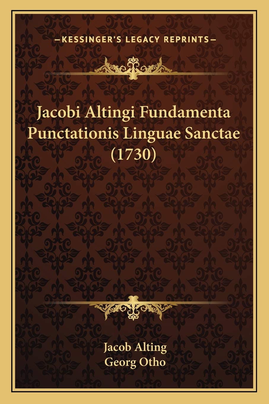 Jacobi Altingi Fundamenta Punctationis Linguae Sanctae (1730) Social Sciences
