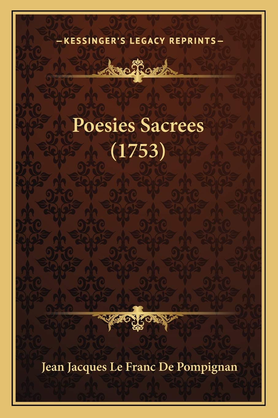 Poesies Sacrees (1753) Poetry
