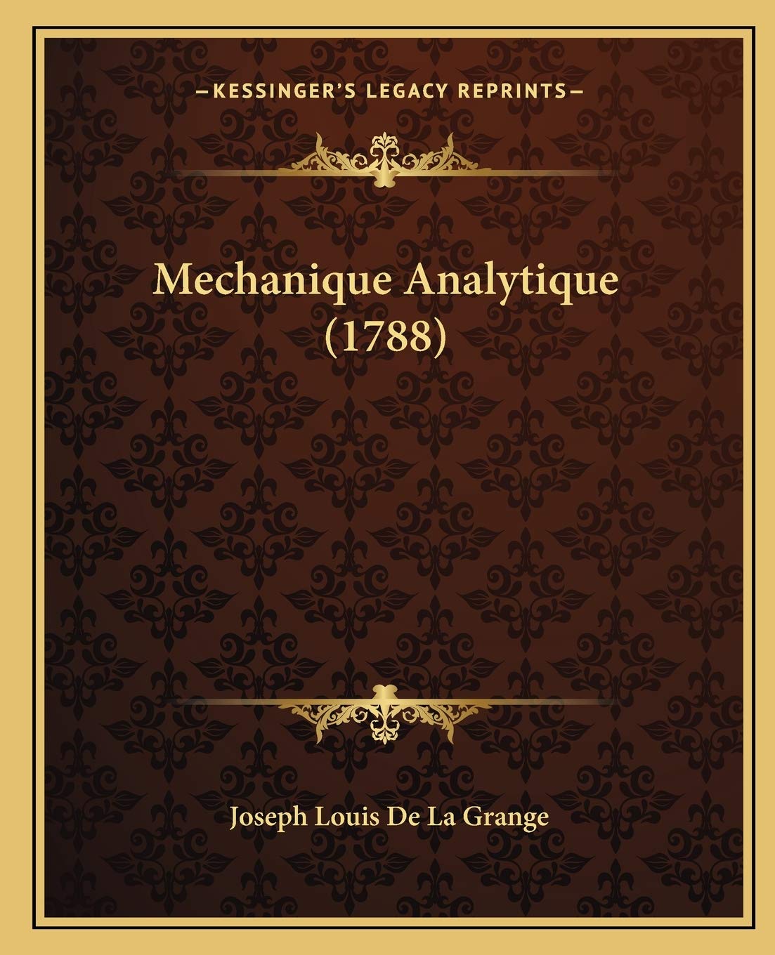 Mechanique Analytique (1788) book