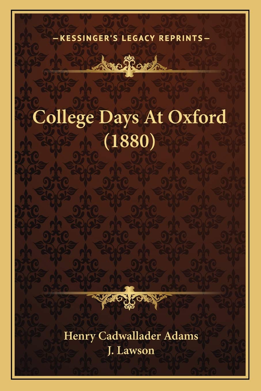 College Days At Oxford (1880) Contemporary literature