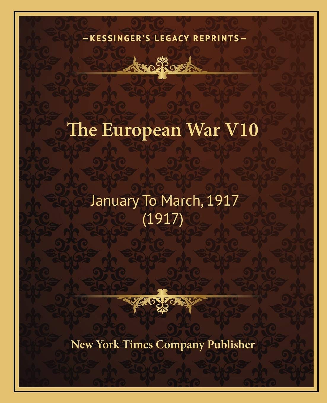 The European War V10: January To March, 1917 (1917) Contemporary literature Books