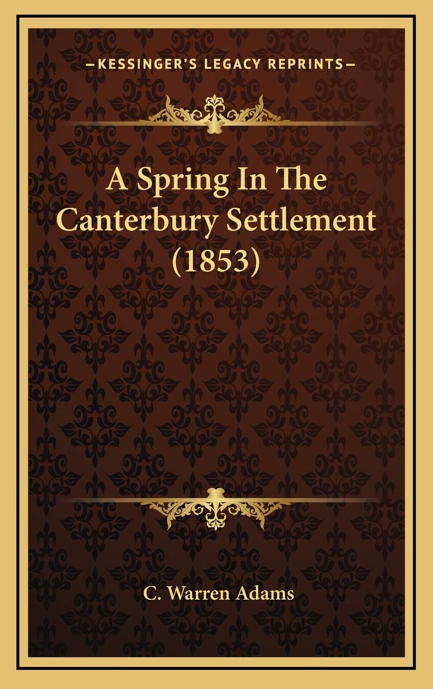 A Spring In The Canterbury Settlement (1853) Philosophy