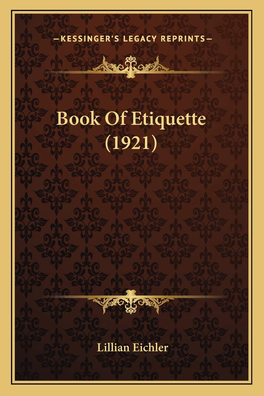 Book Of Etiquette (1921) Social Sciences