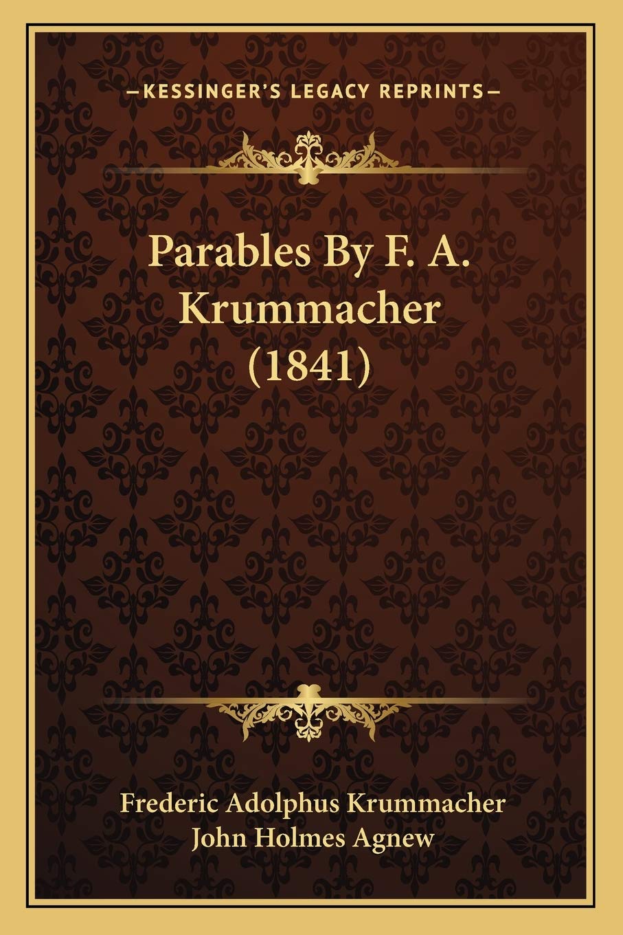 Parables By F. A. Krummacher (1841) Philosophy