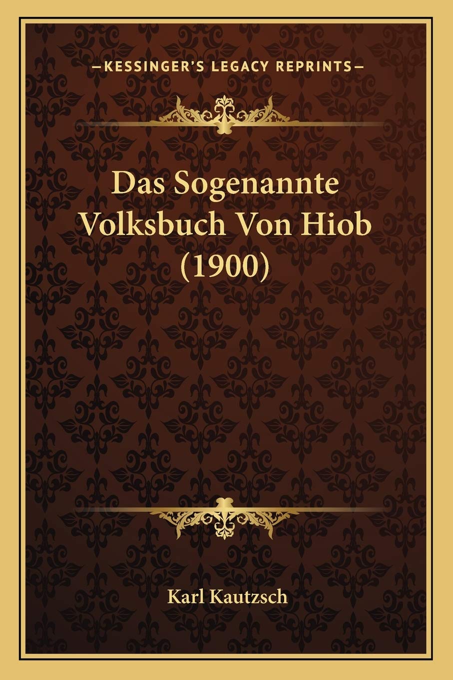 Das Sogenannte Volksbuch Von Hiob (1900) Contemporary literature