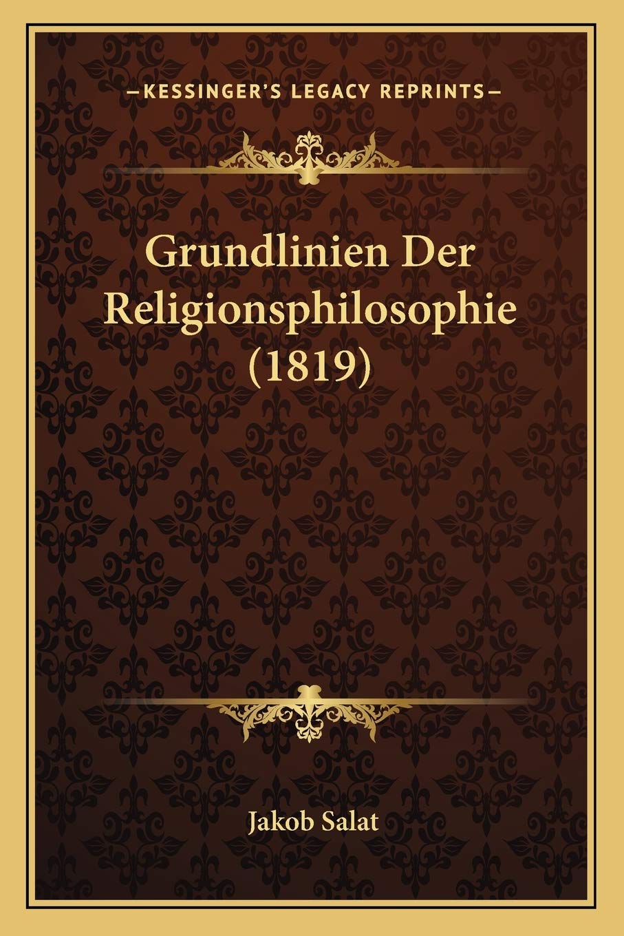 Grundlinien Der Religionsphilosophie (1819) Philosophy