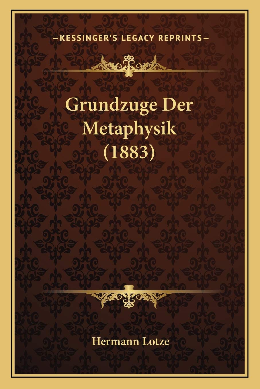 Grundzuge Der Metaphysik (1883) Philosophy