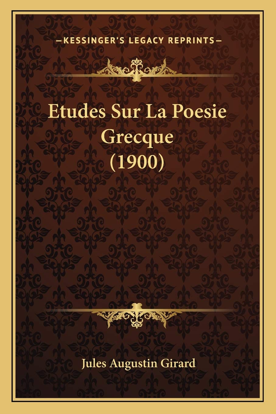 Etudes Sur La Poesie Grecque (1900) book