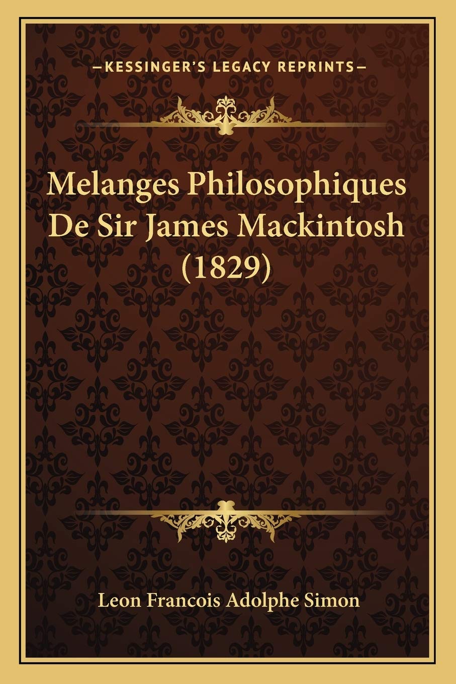 Melanges Philosophiques De Sir James Mackintosh (1829) book