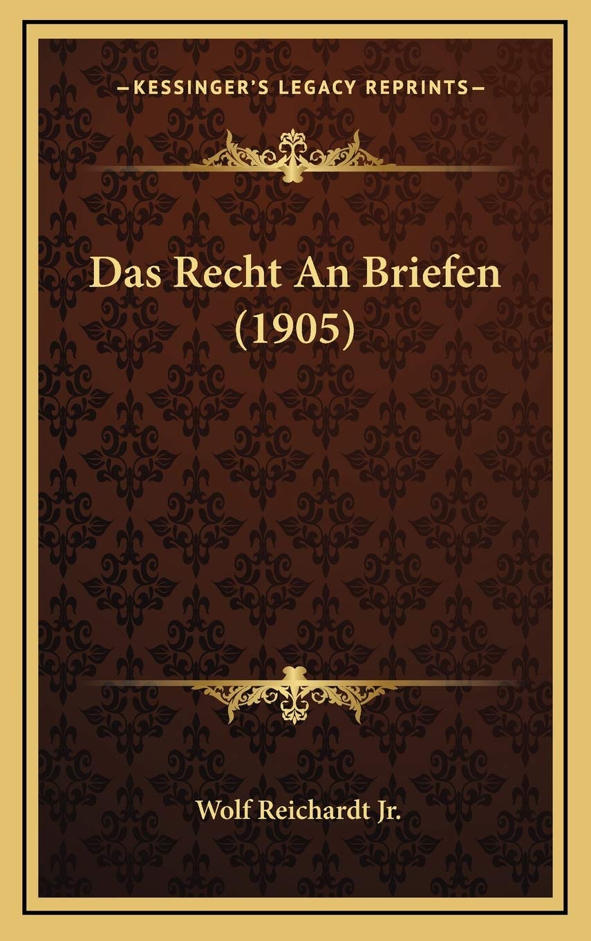 Das Recht An Briefen (1905) Contemporary literature