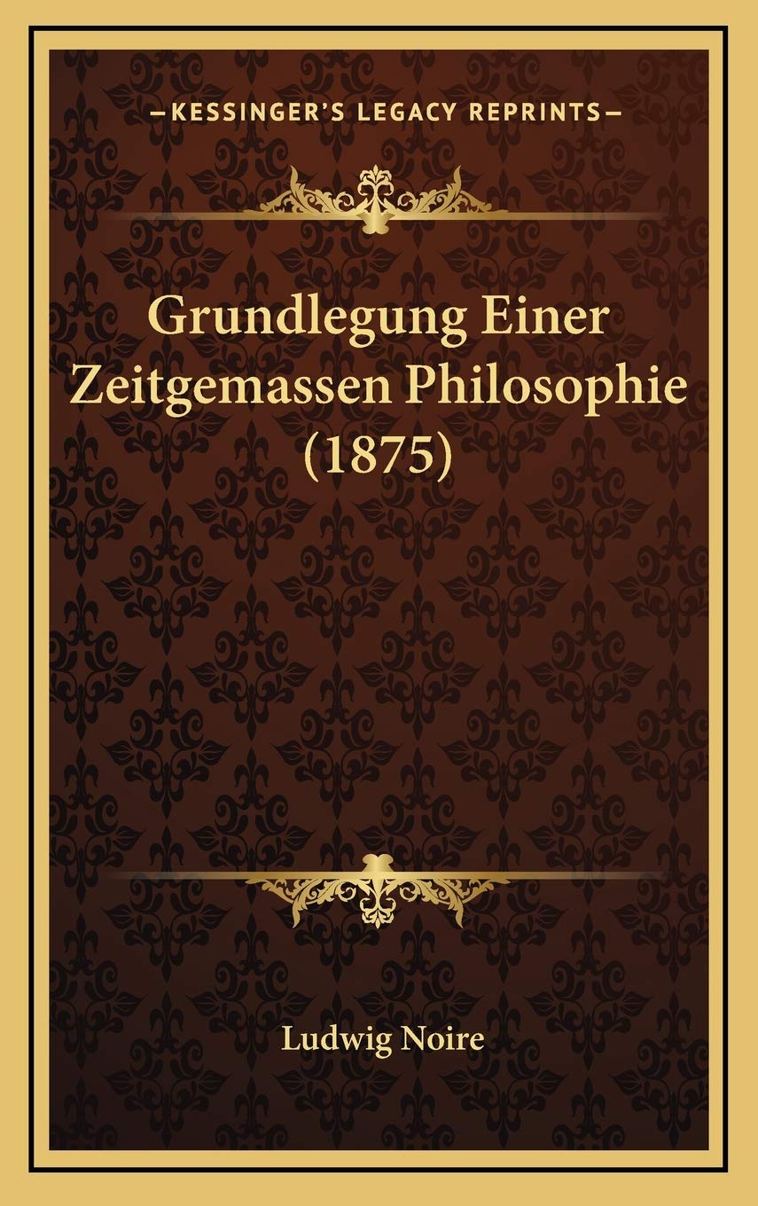 Grundlegung Einer Zeitgemassen Philosophie (1875) Contemporary literature