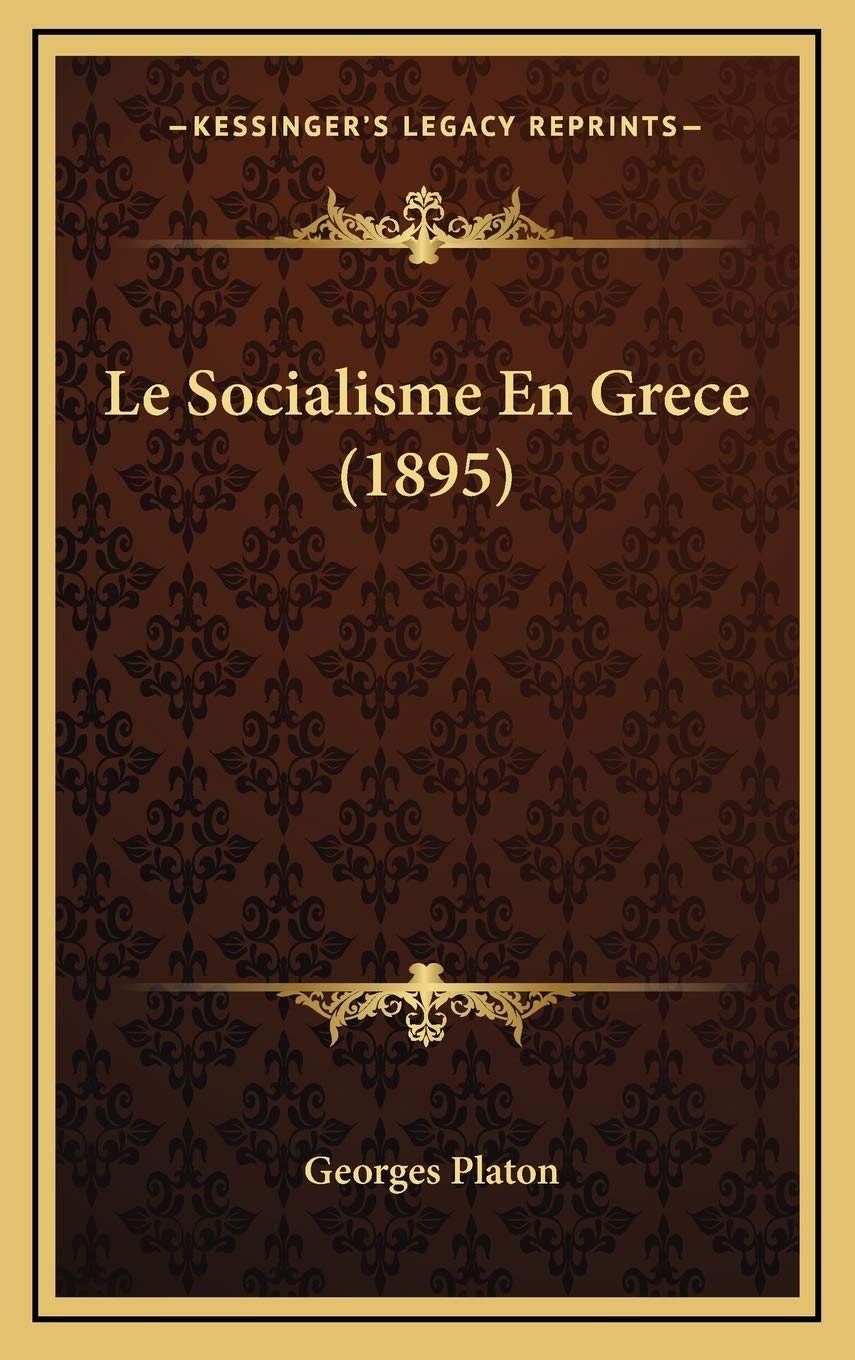 Le Socialisme En Grece (1895) Contemporary literature