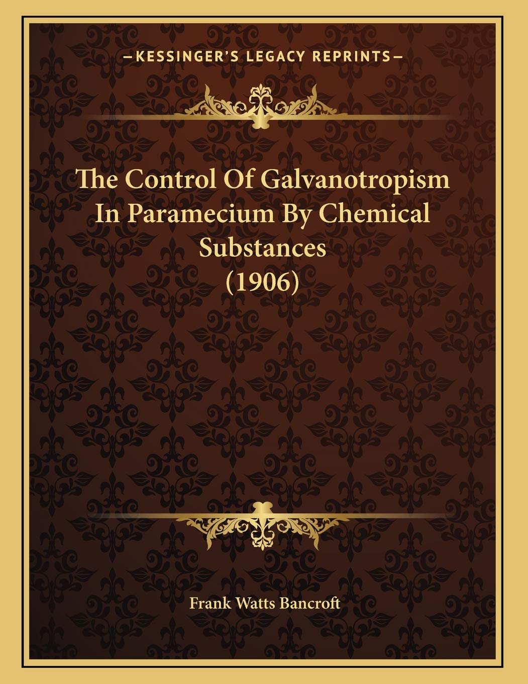 Control Of Galvanotropism In Paramecium By Chemical Substanc Natural Sciences