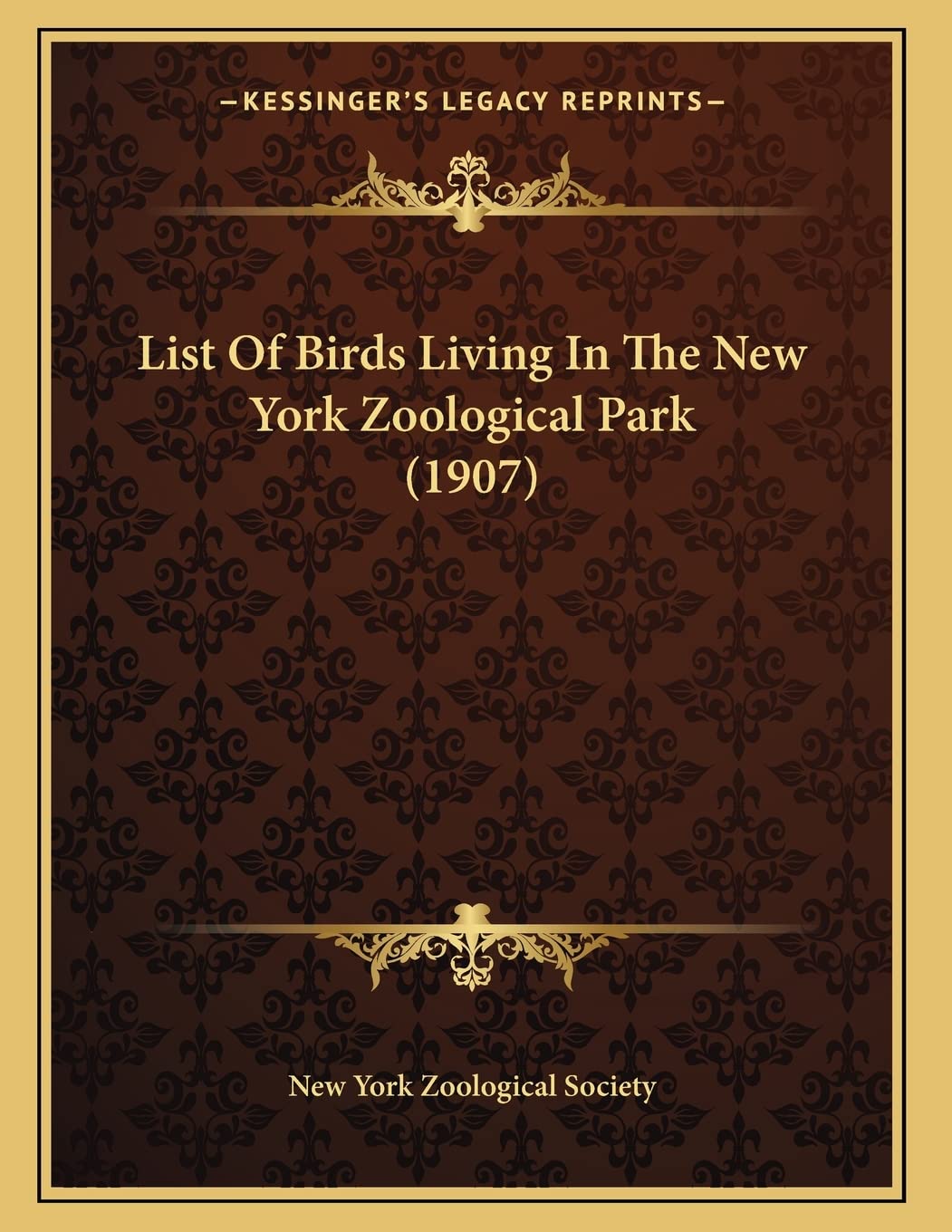 List Of Birds Living In The New York Zoological Park (1907) Contemporary literature Books