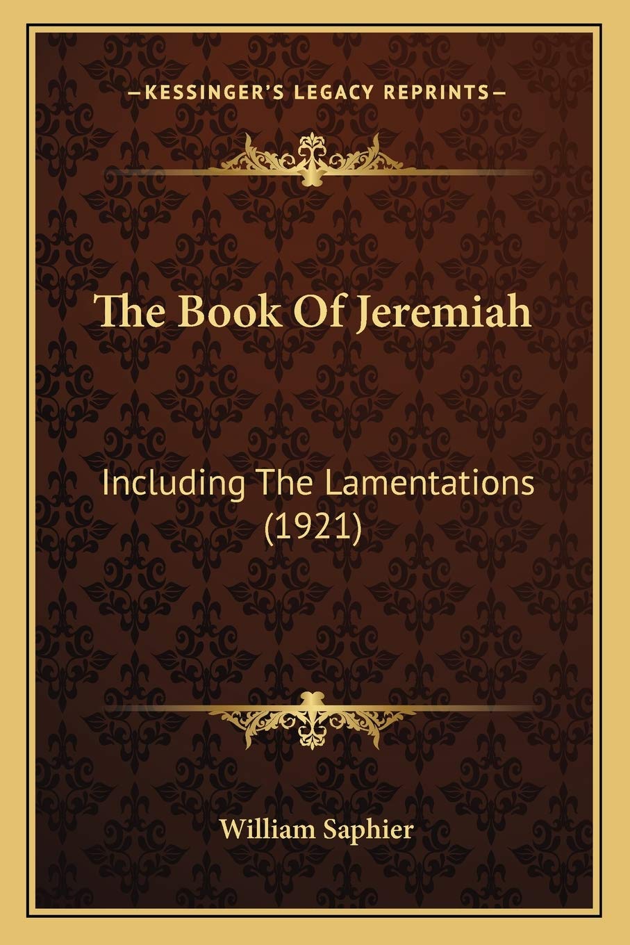 The Book Of Jeremiah: Including The Lamentations (1921) book