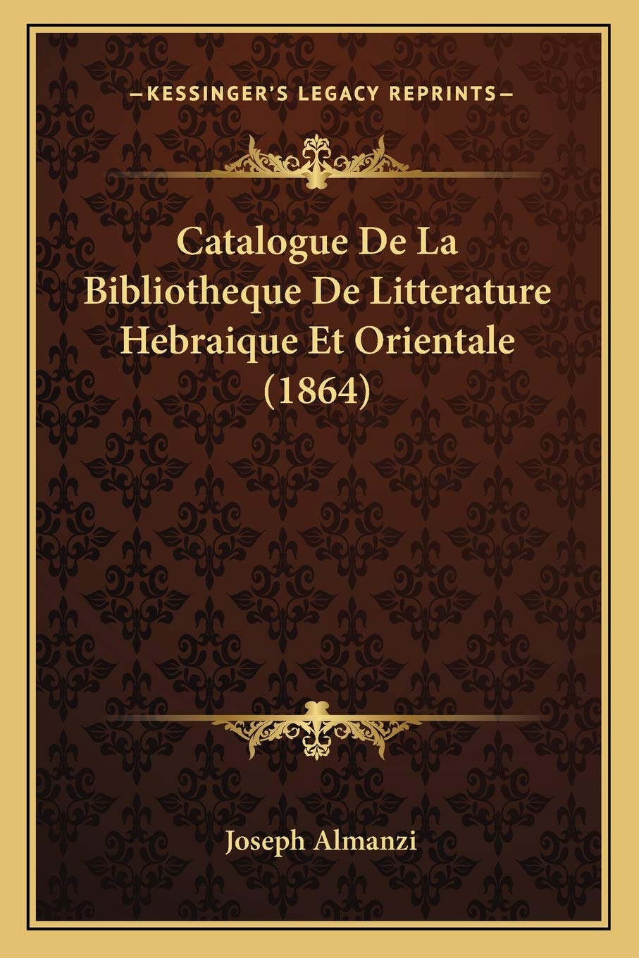 Catalogue De La Bibliotheque De Litterature Hebraique Et Orientale (1864) Contemporary literature