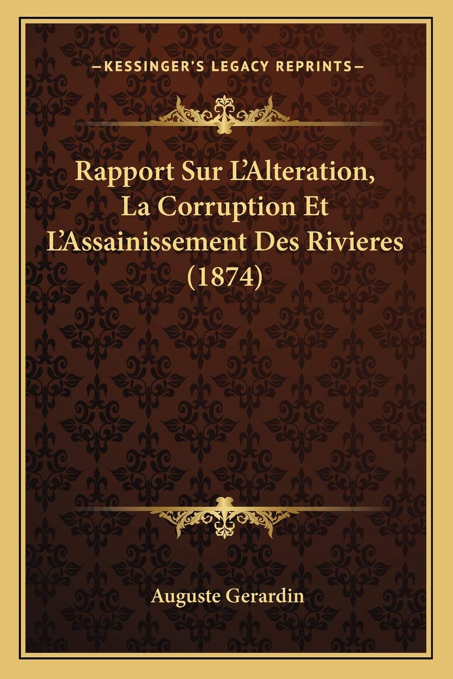 Rapport Sur L'Alteration, La Corruption Et L'Assainissement Des Rivieres (1874) International