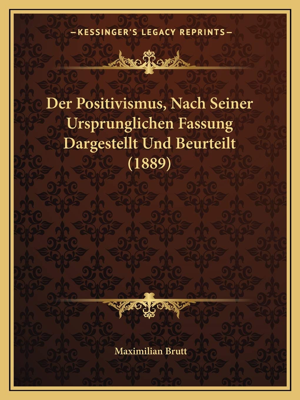 Der Positivismus, Nach Seiner Ursprunglichen Fassung Dargestellt Und Beurteilt (1889) Philosophy