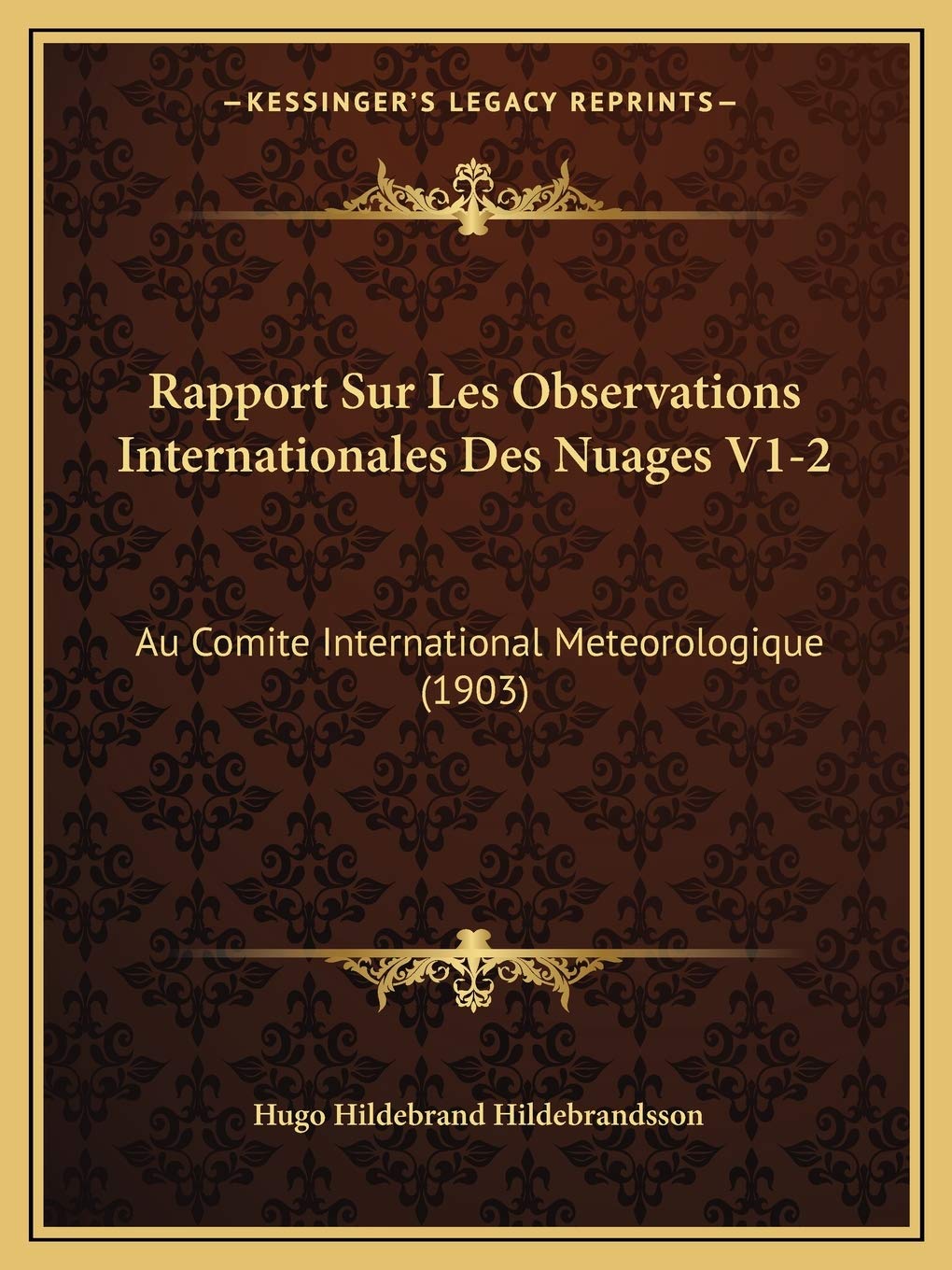 Rapport Sur Les Observations Internationales Des Nuages V1-2: Au Comite International Meteorologique (1903) International