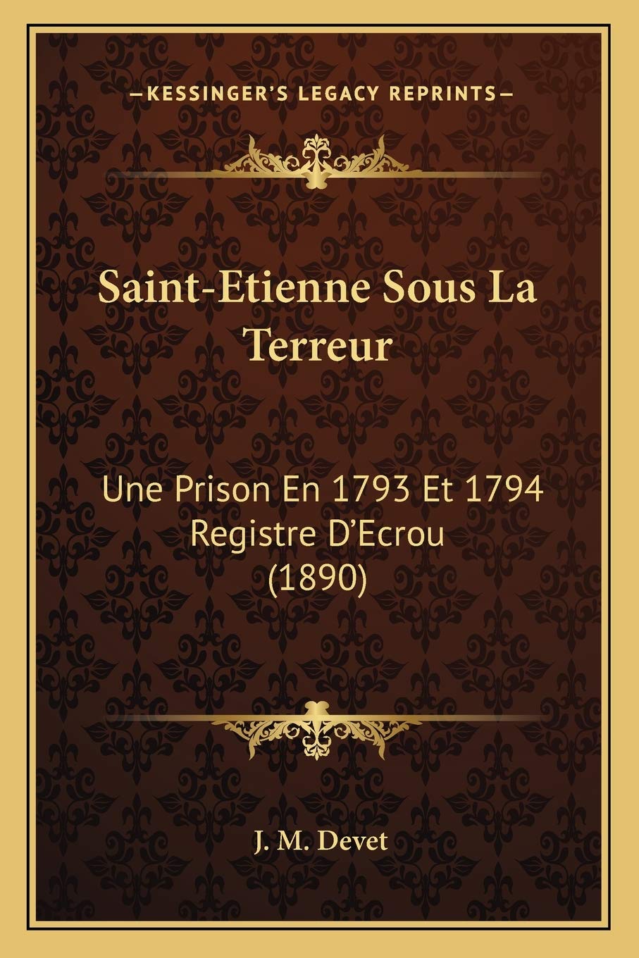 Saint-Etienne Sous La Terreur: Une Prison En 1793 Et 1794 Registre D'Ecrou (1890) book