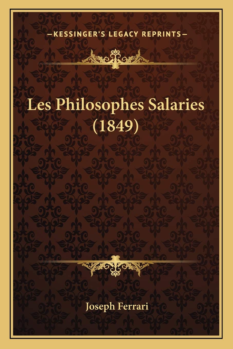 Les Philosophes Salaries (1849) book