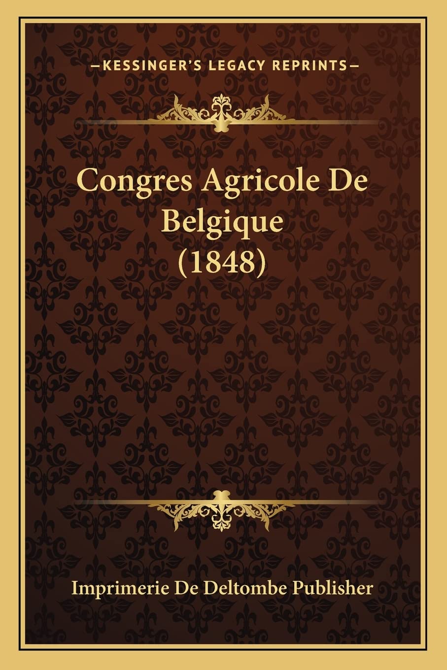 Congres Agricole De Belgique (1848) book