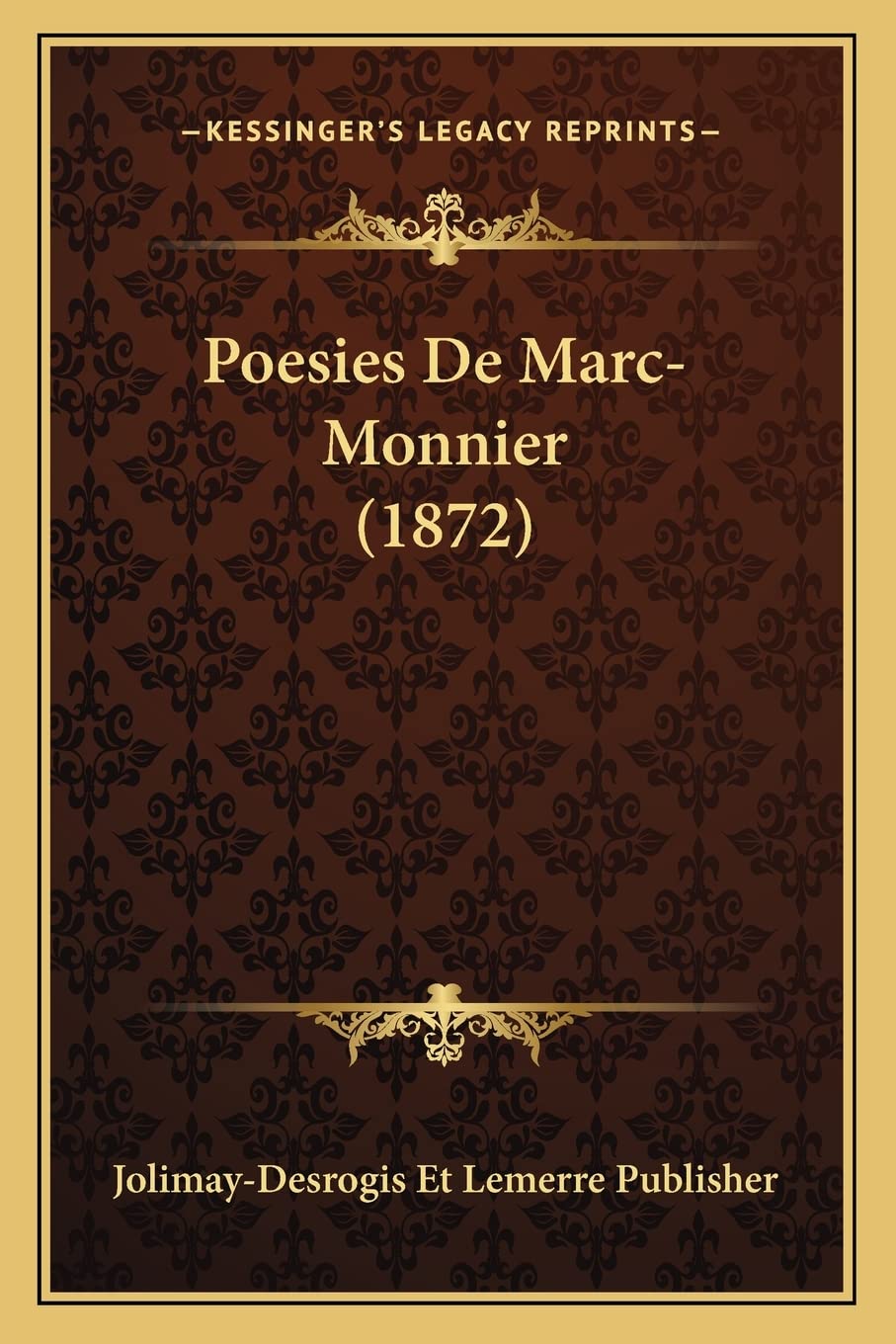 Poesies De Marc-Monnier (1872) book
