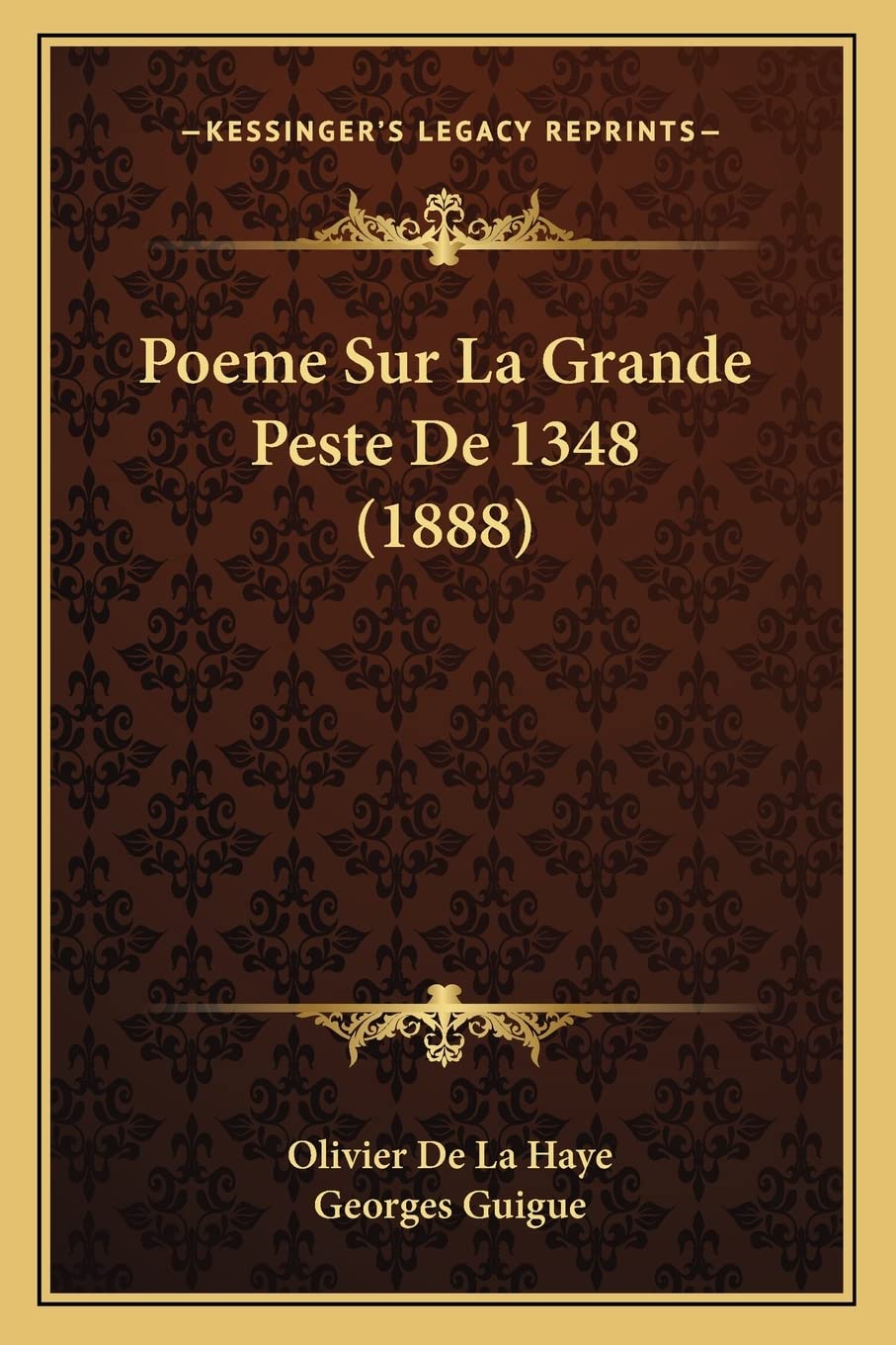 Poeme Sur La Grande Peste De 1348 (1888) Medicine